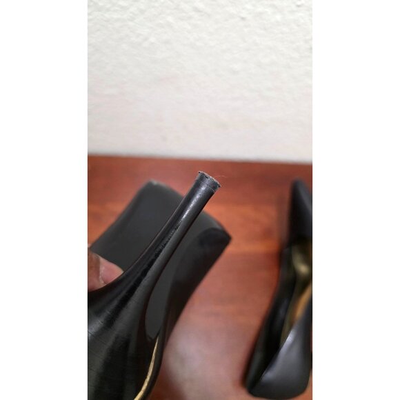 Ralph Lauren Sarina Pump Black Leather Pointed Toe High Heels Size 8B Shoes - Picture 5 of 6